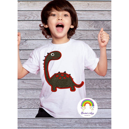BRO-063 Embroidered dinosaur t-shirt with appliquéd for 1-3 years old