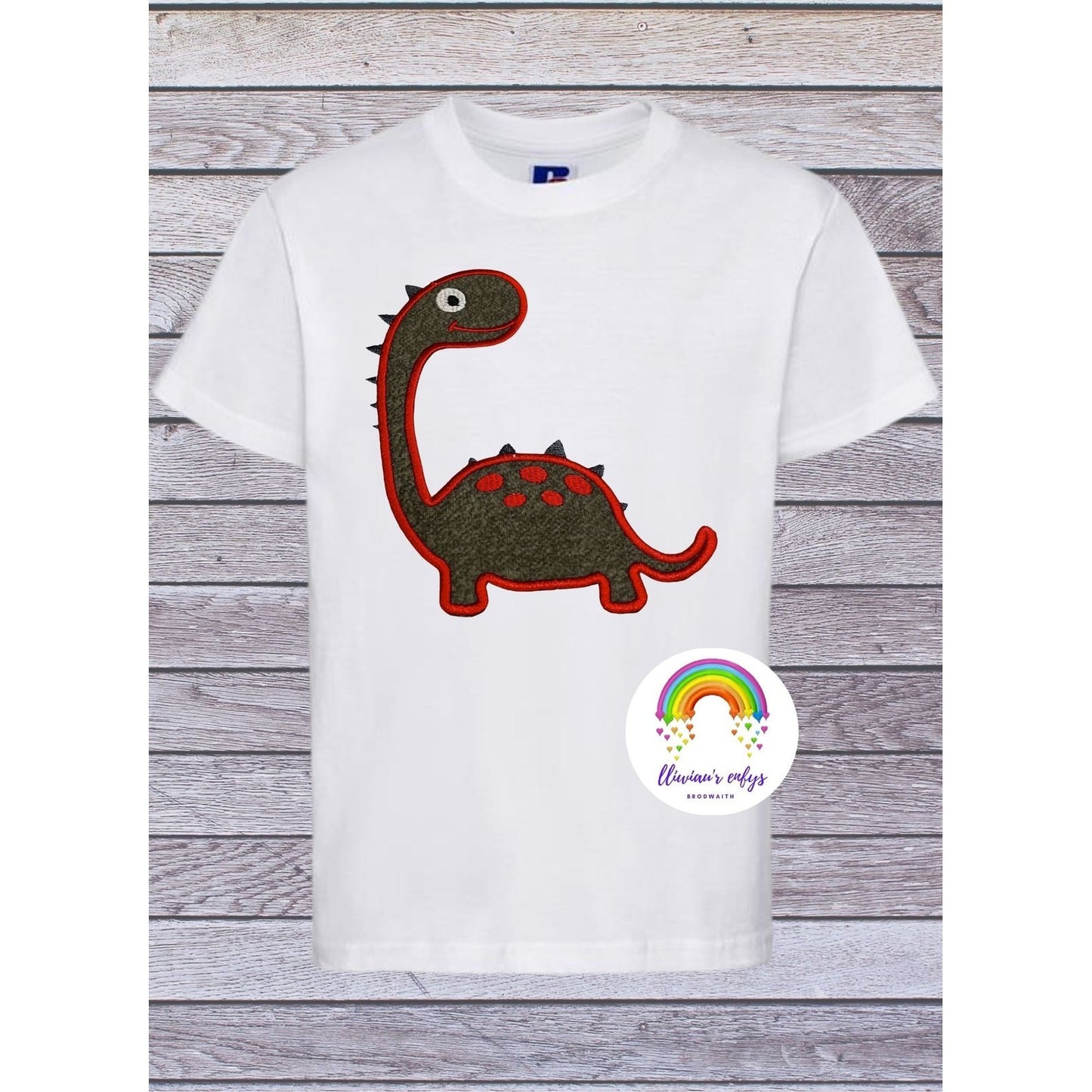 BRO-063 Embroidered dinosaur t-shirt with appliquéd for 1-3 years old