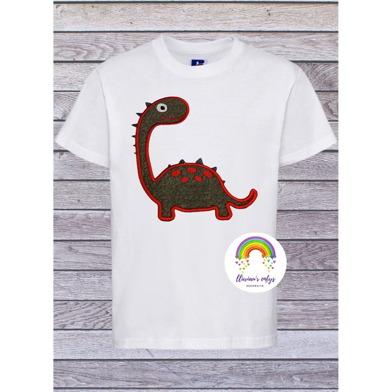 BRO-063 Embroidered dinosaur t-shirt with appliquéd for 1-3 years old