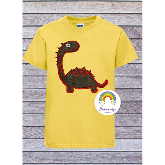 BRO-063 Embroidered dinosaur t-shirt with appliquéd for 1-3 years old