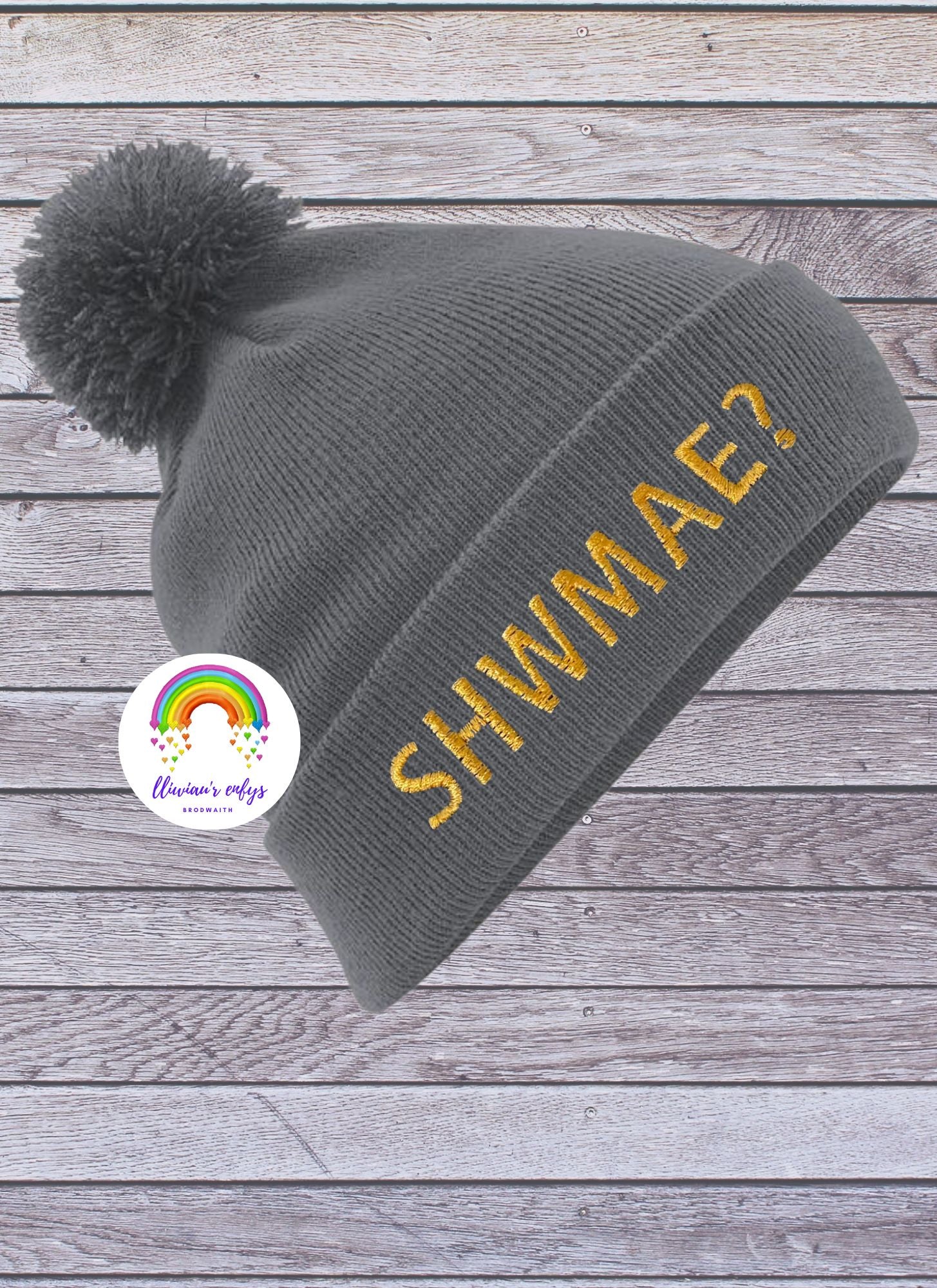 BRO-104A-"SHWMAE?" POM POM BEANIE FOR ADULTS ONE SIZE