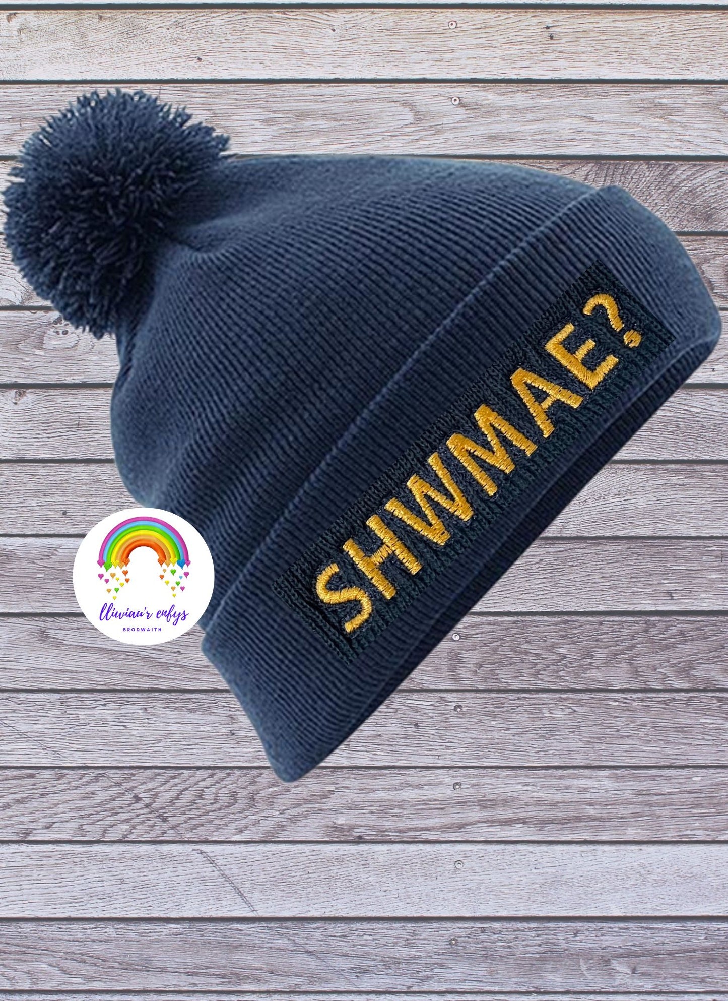 BRO-104A-"SHWMAE?" POM POM BEANIE FOR ADULTS ONE SIZE