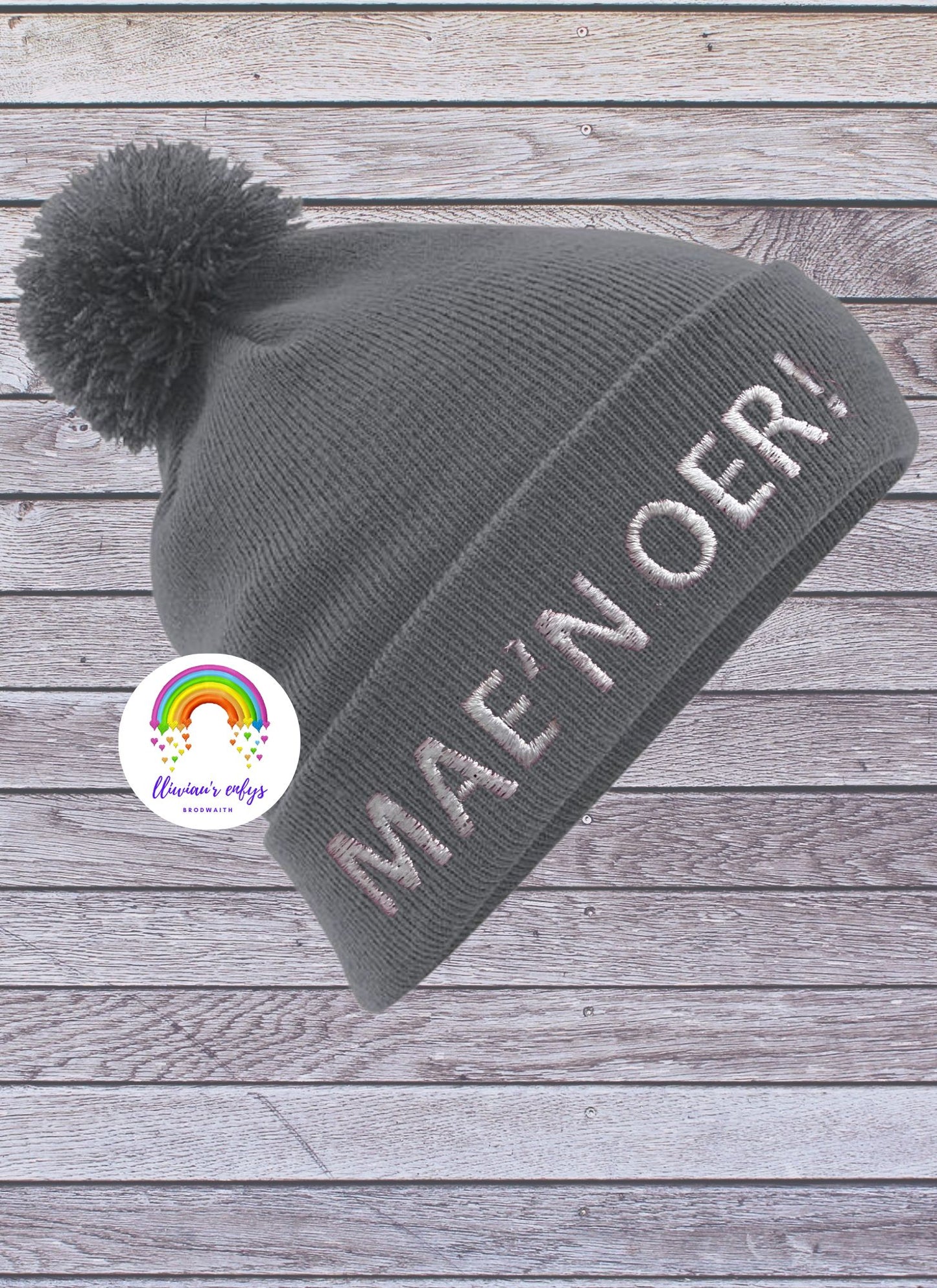 BRO-109-"MAE'N OER!" POM POM BEANIE FOR ADULTS ONE SIZE