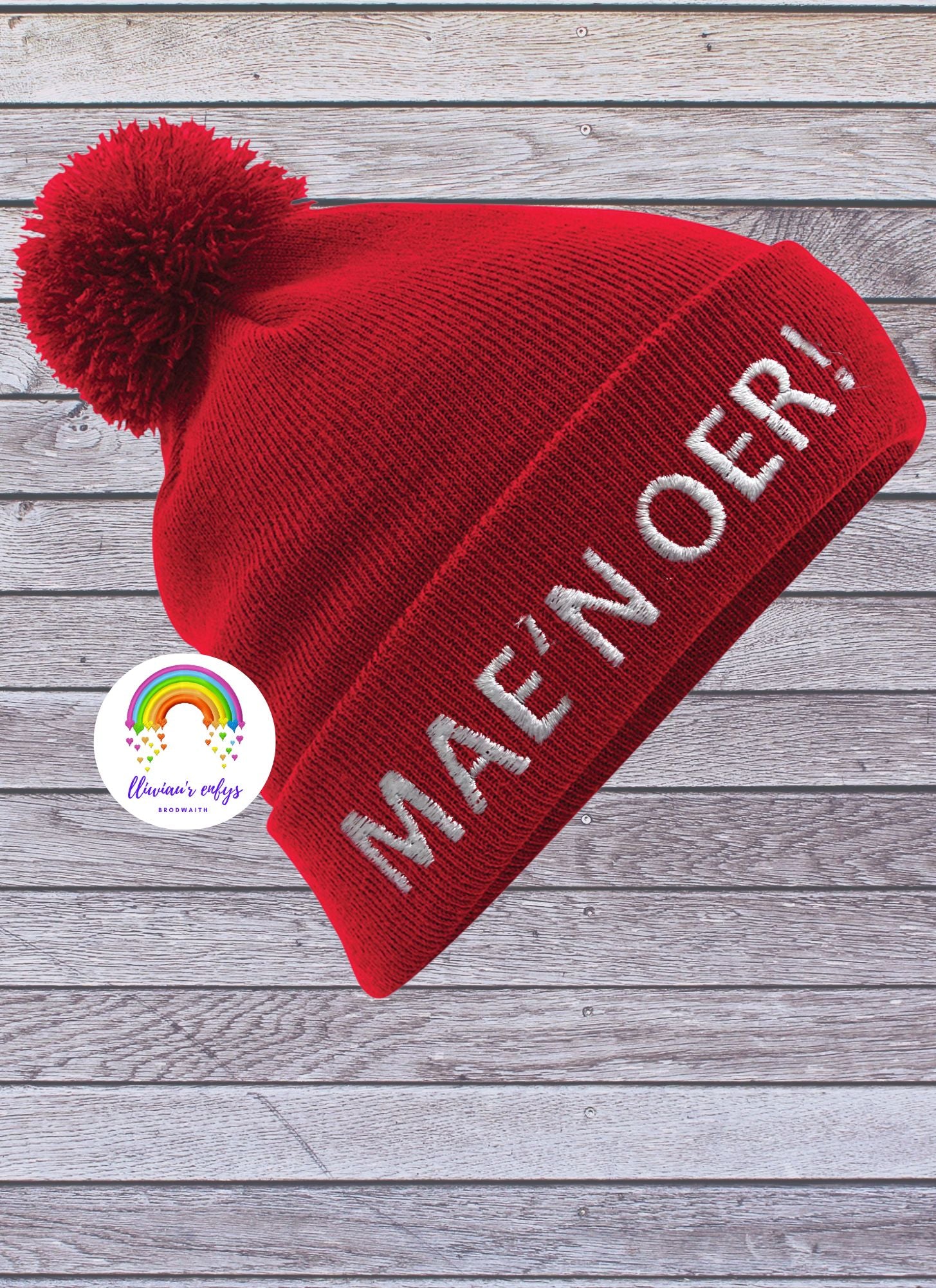 BRO-109-"MAE'N OER!" POM POM BEANIE FOR ADULTS ONE SIZE