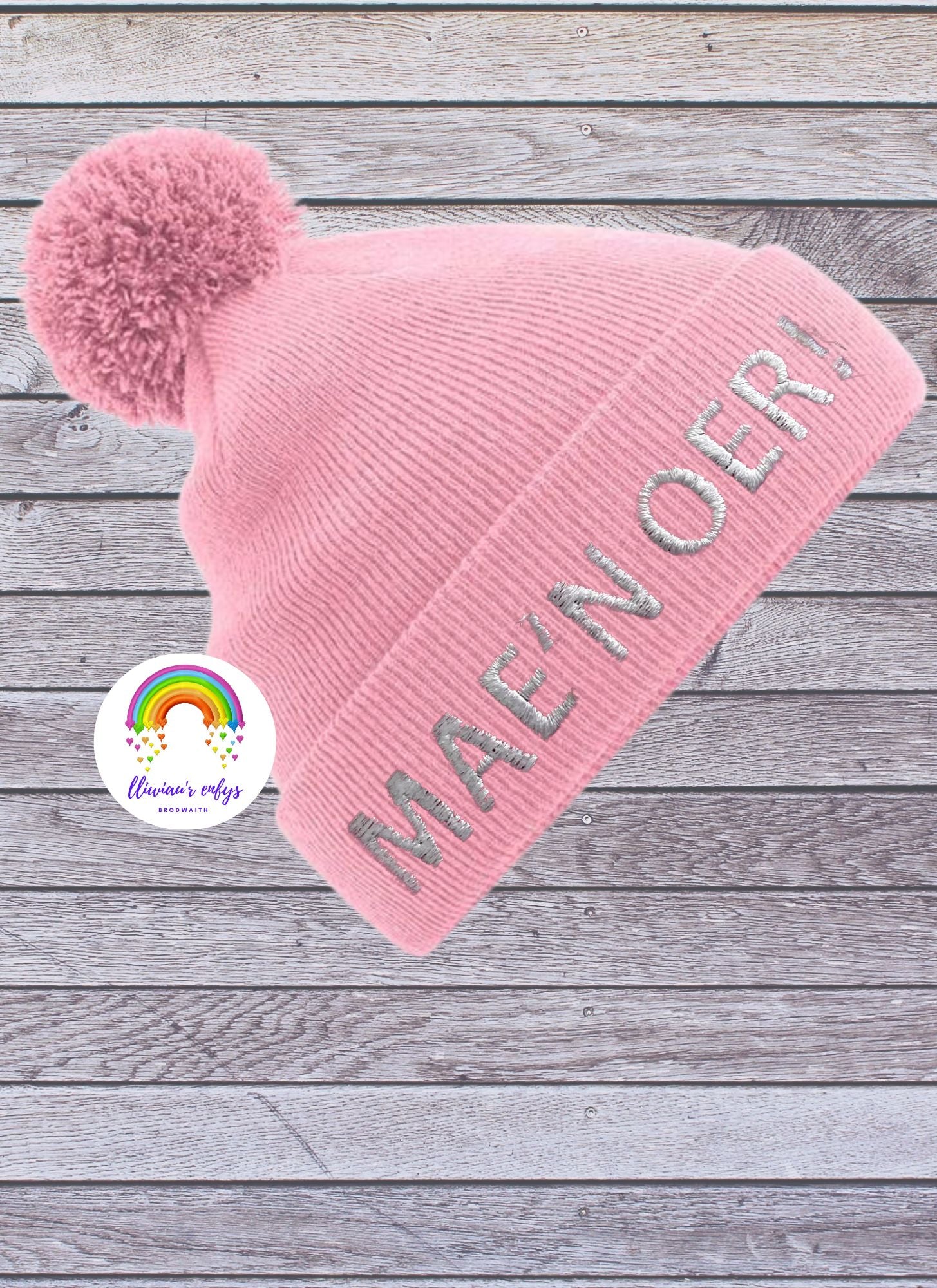 BRO-109-"MAE'N OER!" POM POM BEANIE FOR ADULTS ONE SIZE