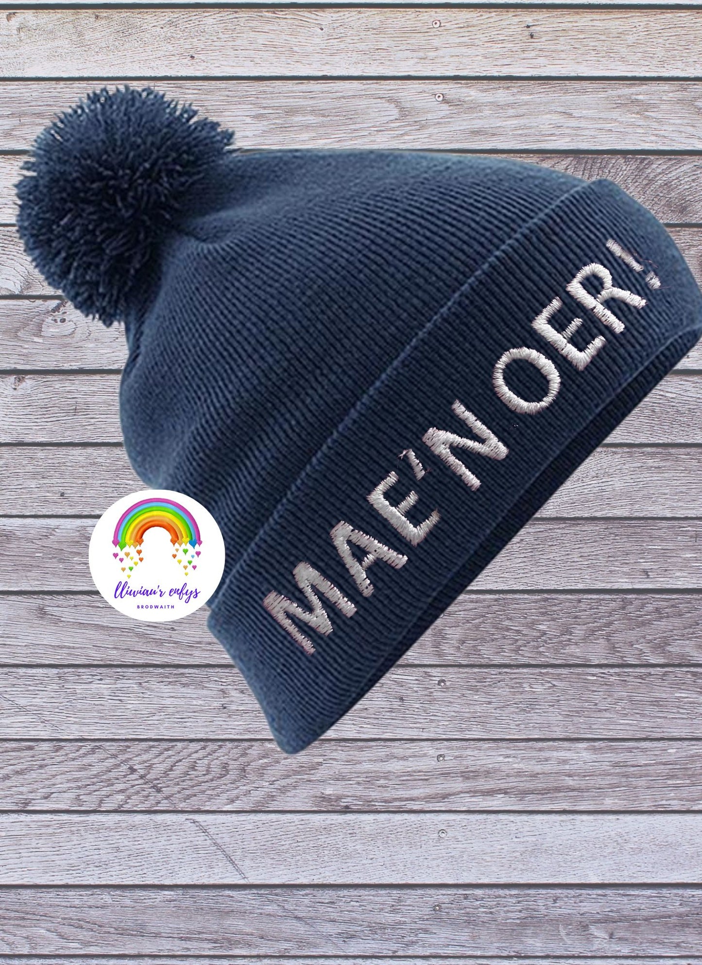 BRO-109-"MAE'N OER!" POM POM BEANIE FOR ADULTS ONE SIZE