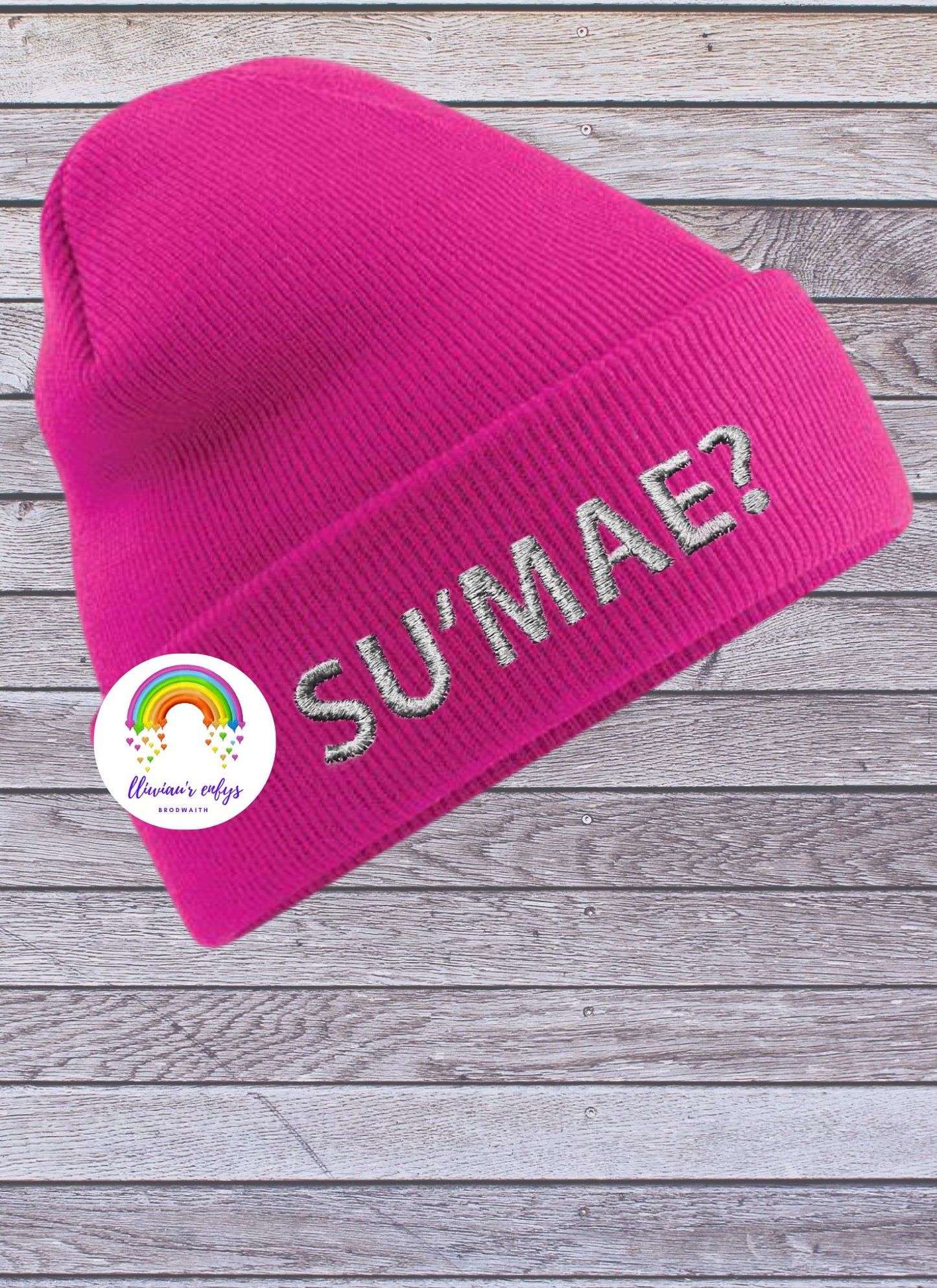 BRO-105B-"SU'MAE?" CUFFED BEANIE FOR ADULTS ONE SIZE