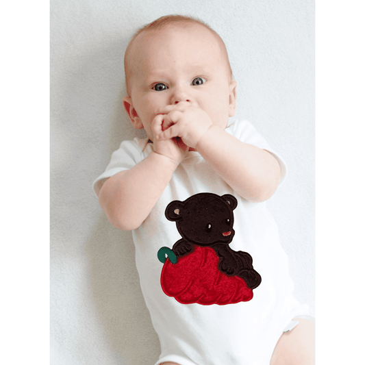 BRO-012 embroidered christmas bear, babygrow, baby