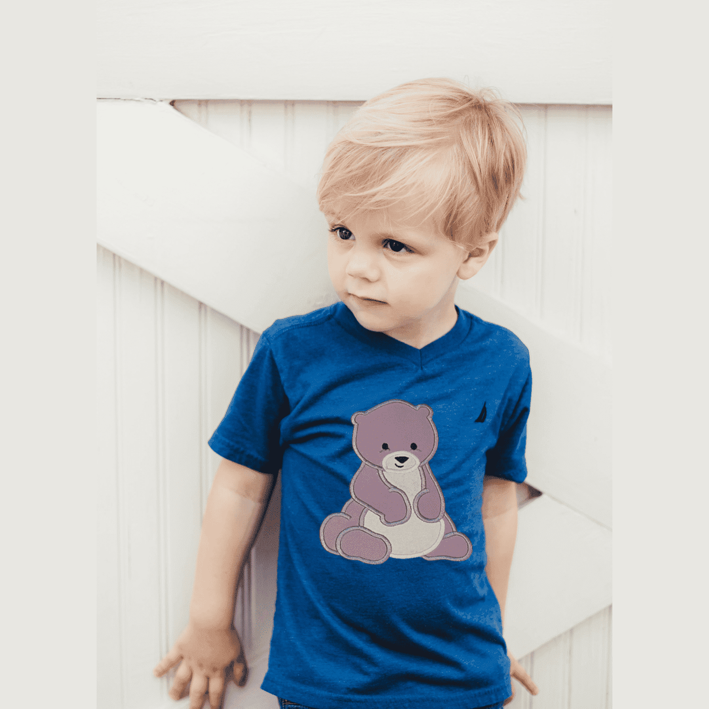 BRO-044. embroidered, t-shirt, toddler, Polar bear,  100% cotton, 