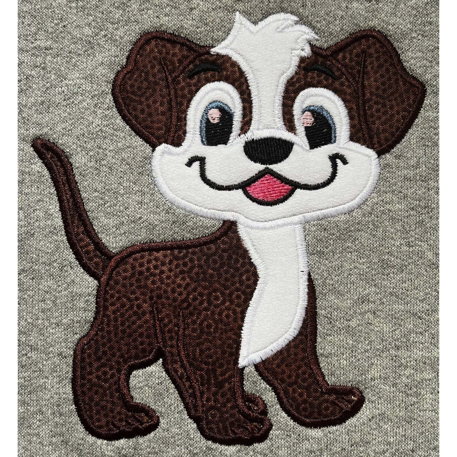 BRO-051 Embroidered doggie sweatshirt for baby 0-2 years old 